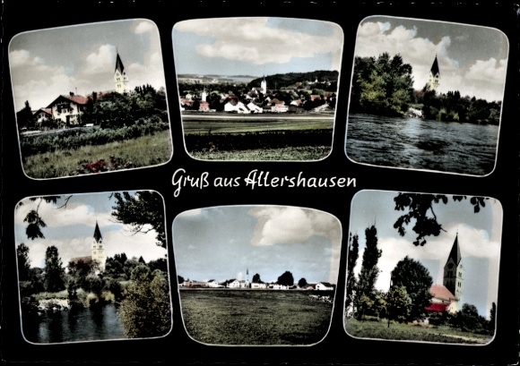 Ak Altershausen Königsberg in Bayern, Teilansichten, Kirchtürme