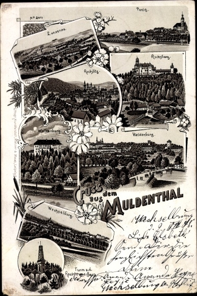 Litho Penig in Sachsen, Muldental, Rochsburg, Lunzenau, Waldenburg, Wechselburg