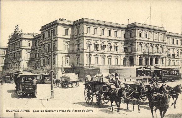 Postcard Buenos Aires Argentina, Casa de Gobierno vista del Paseo de Julio