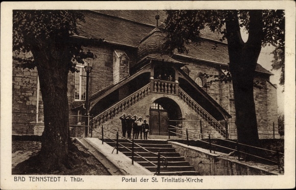 Postcard Bad Tennstedt in Thuringia, St. Trinitatis Church, portal