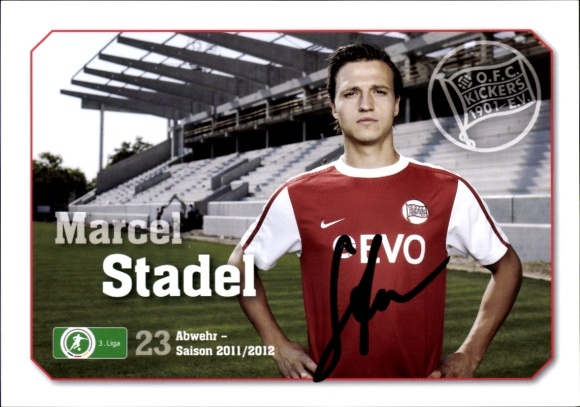 Autogrammkarte Fußballer Marcel Stadel, Kickers Offenbach, Autogramm
