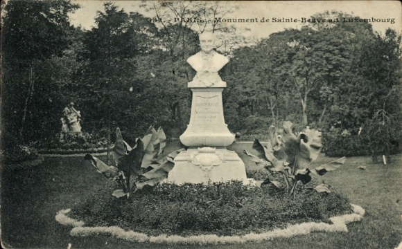 Ansichtkaart Parijs VI, Jardin du Luxembourg, Monument Sainte Beuve