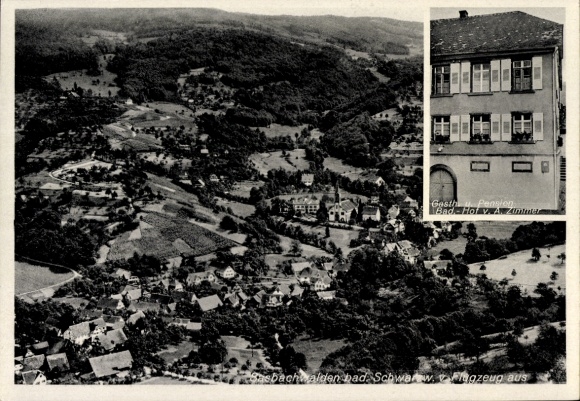 Postcard Schwaig Rosenheim Upper Bavaria, landscape with many houses, guesthouse, guesthouse,