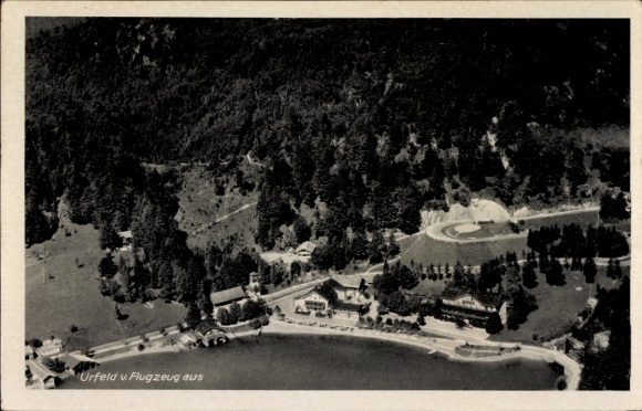 Postcard Urfeld am Walchensee Kochel am See, aerial photograph