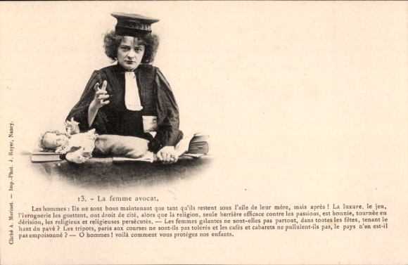 Postcard lawyer, court hearing, baby