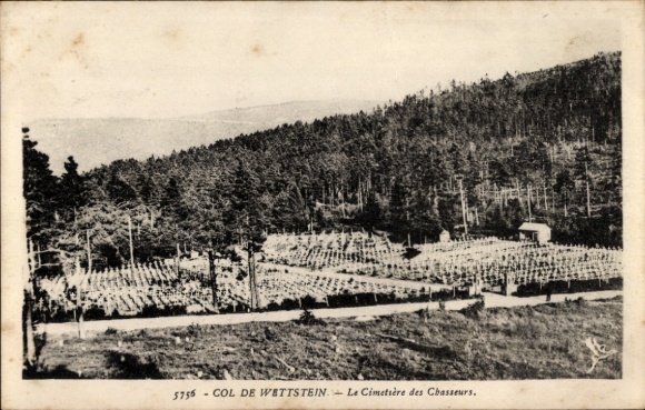 Postcard Orbey Urbeis Alsace Haut Rhin, Col du Wettstein, Cimetiere des Chasseurs