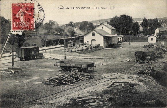 Ak La Courtine Creuse, Bahnhof