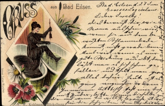 Chromo-Litho Bad Eilsen Lower Saxony, Bains du Marais