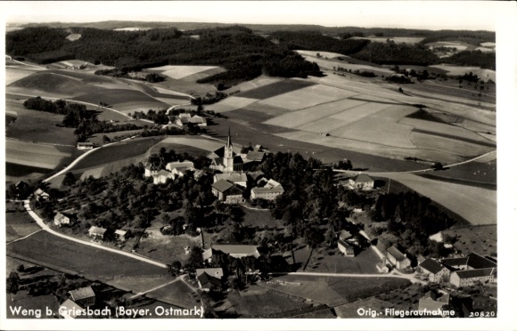 Postcard Weng in Lower Bavaria, aerial photograph
