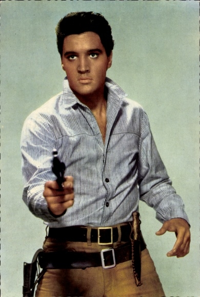 Piosenkarz i aktor Elvis Presley, portret, płonąca gwiazda