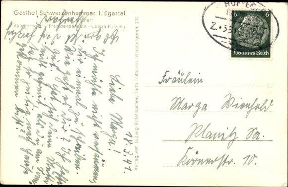 Postcard Schwarzenhammer Thierstein Upper Franconia, Gasthof Schwarzenhammer, Egertal