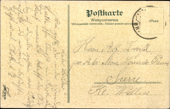 Letters Postcard Sankt Gallen Stadt Schweiz, letter G, general view with Lake Constance