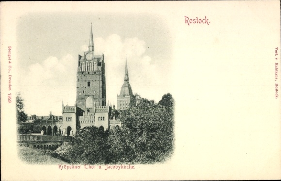 Ak Hansestadt Rostock, Kröpeliner Chor, Jacobykirche,  Architektur, 