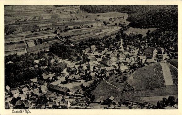 Postcard Castell Unterfranken, aerial photograph