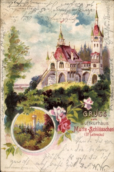 Chromo-Litho Wölpinghausen in Lower Saxony, Matteschlösschen Castle