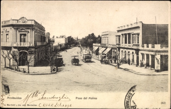 Ak Montevideo Uruguay,  Paso del Molino, Straßenansicht,  