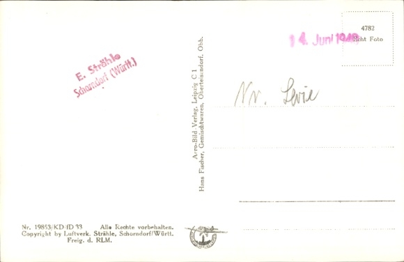 Postcard Oberteisendorf Teisendorf in Upper Bavaria, aerial photograph