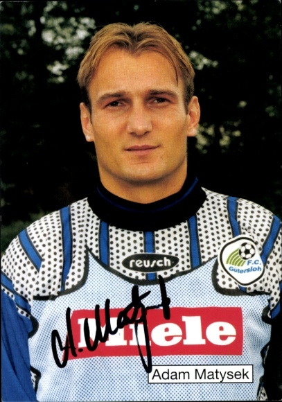 Autogrammkarte Fußballer Adam Matysek, FC Gütersloh, Autogramm