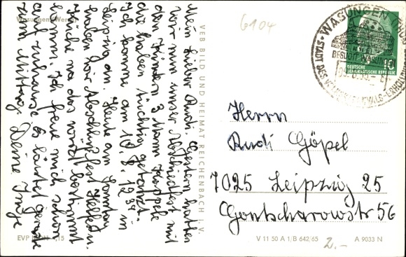 Postcard Wasungen in the Thuringian Forest, Panorama, Werra