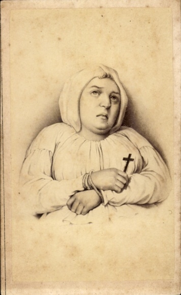 CdV Marquise Marie-Madeleine de Brinvilliers, poisoner, portrait shortly before her execution