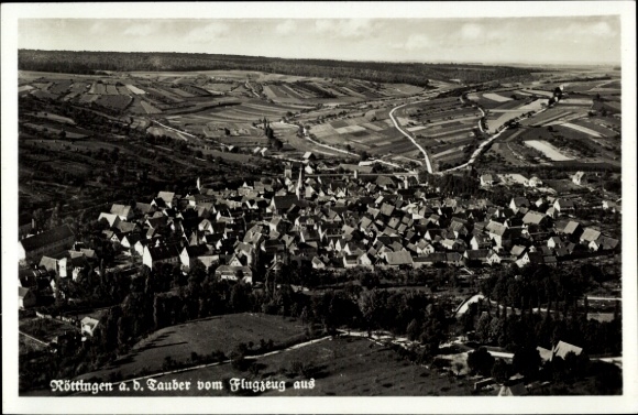 Postcard Röttingen an der Tauber Lower Franconia, aerial photograph