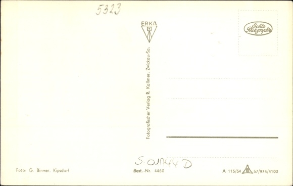 Postcard Schmiedeberg Dippoldiswalde in the Eastern Ore Mountains, view of the Friedenskapelle