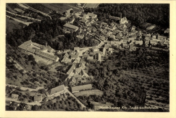 Ak Messelhausen Lauda Königshofen in Tauberfranken, luchtfoto