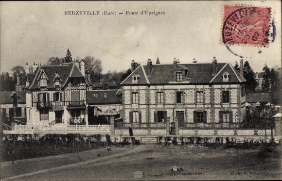 Postcard Beuzeville Eure, Route d&#39;Epaignes