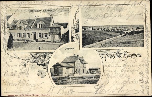 PC Bechtheim in Rhineland-Palatinate, train station, restaurant, total view