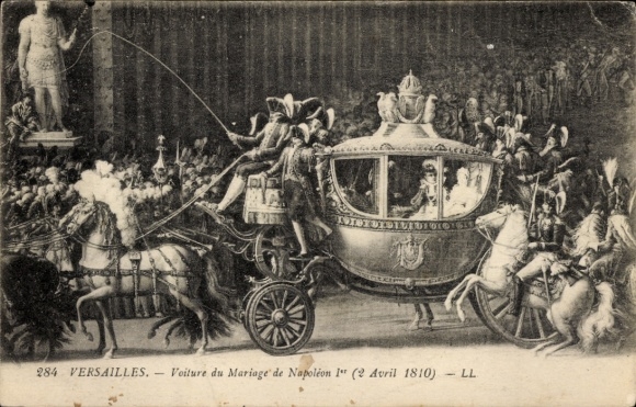 Postcard Versailles, wedding car of Napoleon I, 1810
