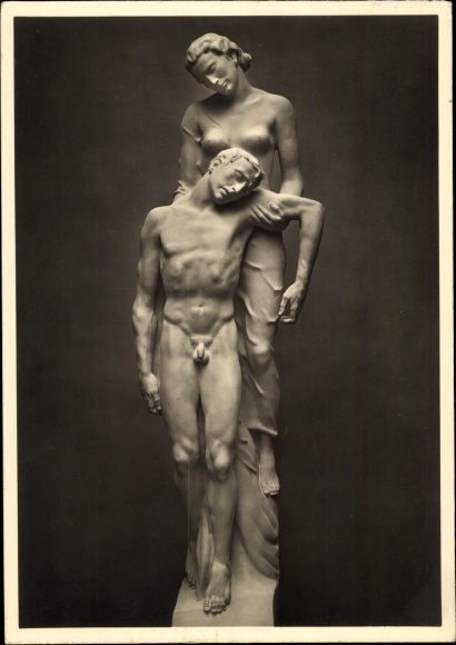 Ak Plastik von Josef Thorak, Letzter Flug, HDK 414, Körperstudie, Photo Hoffmann