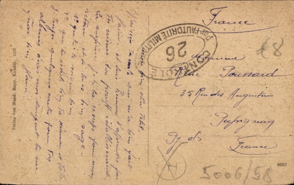 Postcard Kandel in the Palatinate Bienwald, schoolhouse