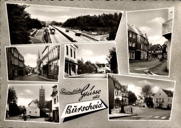 Postcard Burscheid in North Rhine Westphalia, various views of the road, city views