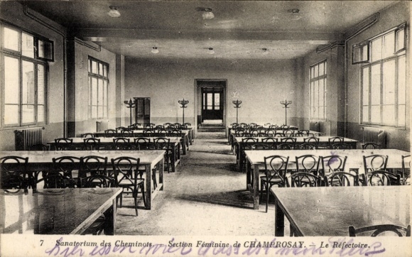 Ak Champrosay Essonne, Sanatorium des Cheminois, Speiseraum