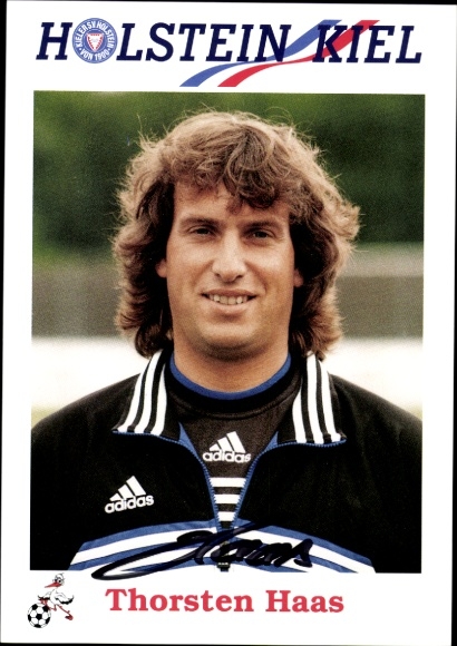 Autograph card coach Thorsten Haas, Holstein Kiel, autograph
