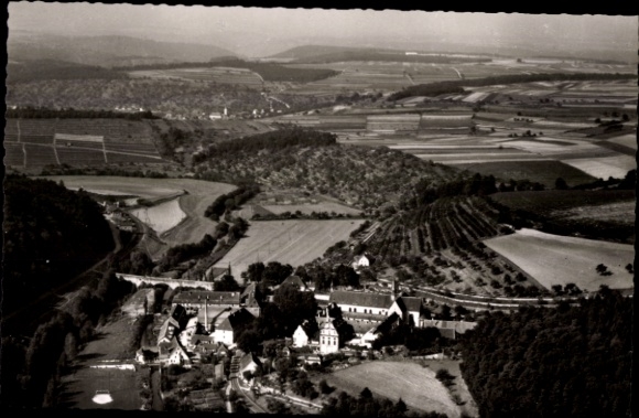 Postcard Bronnbach Reicholzheim Wertheim im Main Tauber Kreis, aerial photography, guesthouse, guesthouse