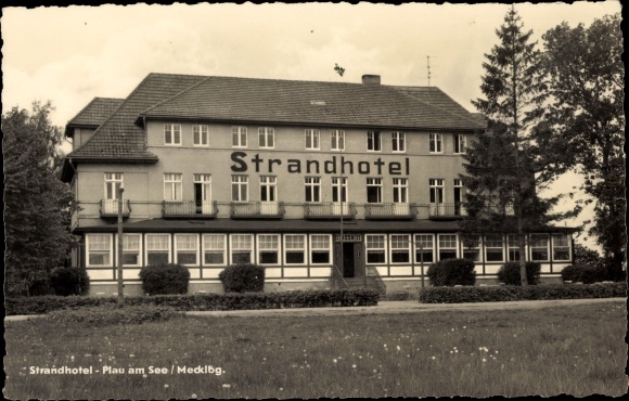 Postcard climatic health resort Plau am See, beach hotel