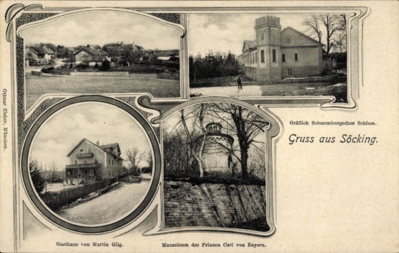 Ak Socking Windorf Neder-Beieren, Kasteel Graaf Schaumburg, Herberg, Mausoleum