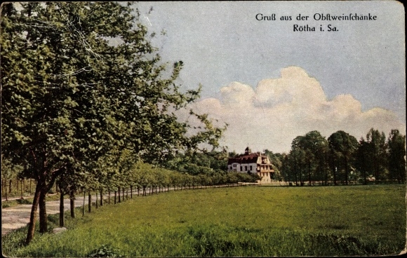 Ak Rötha in Sachsen, Obstweinschänke