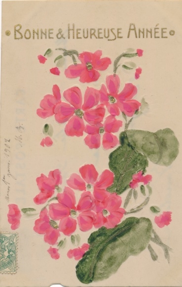 Celluloid PC Happy New Year, flowers