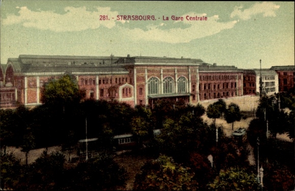 Postcard Strasbourg Strasbourg Alsace Bas Rhin, Main Station
