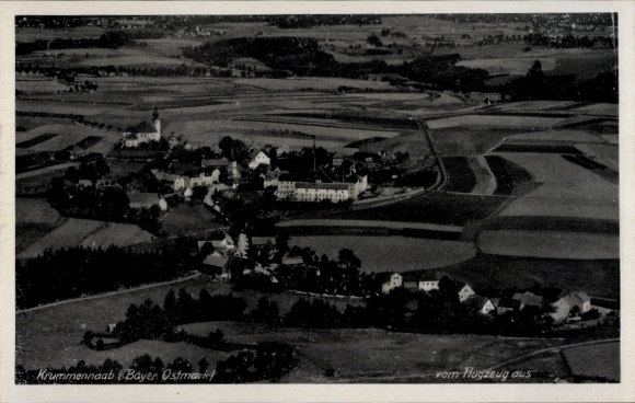 Postcard Krummennaab in the Upper Palatinate, aerial photograph