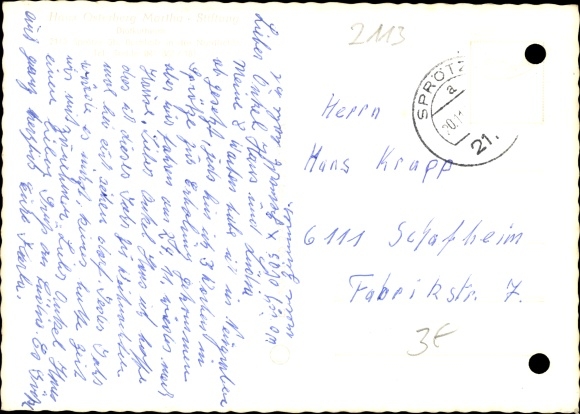 Postcard Sprötze Buchholz in the north heath, house Osterberg