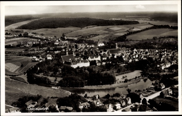 PC Donauwörth in Swabia Bavaria, view of the place, aerial photo