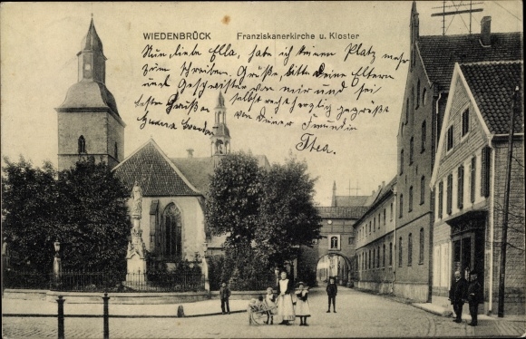 Ak Rheda Wiedenbrück in Westfalen, Franciscaanse kerk, klooster