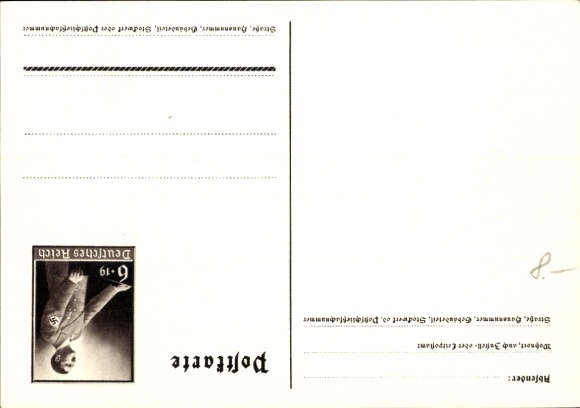 Postal stationery artist Postcard Klein, Only one can win and that is us, quote Adolf Hitler