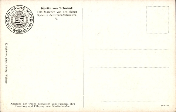 Artist Postcard Schwind, Moritz von, The Fairy Tale of the Seven Ravens, No. V, Brothers Grimm