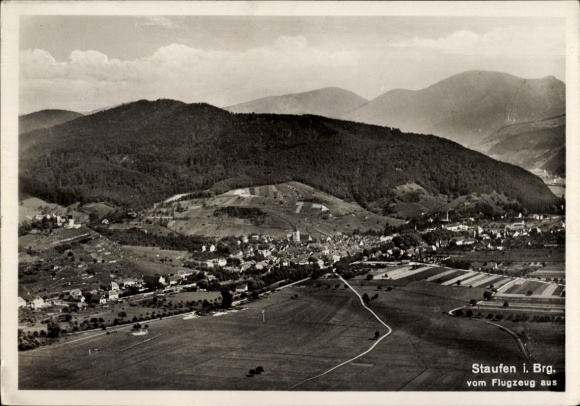 Postcard Staufen im Breisgau, aerial photograph