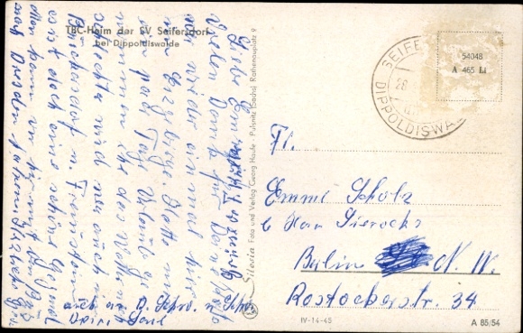 Postcard Seifersdorf Dippoldiswalde in the Eastern Ore Mountains, TBC home