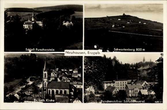 KP Neuhausen w Rudawach, zamek Purschenstein, kościół, browar, Schwartenberg